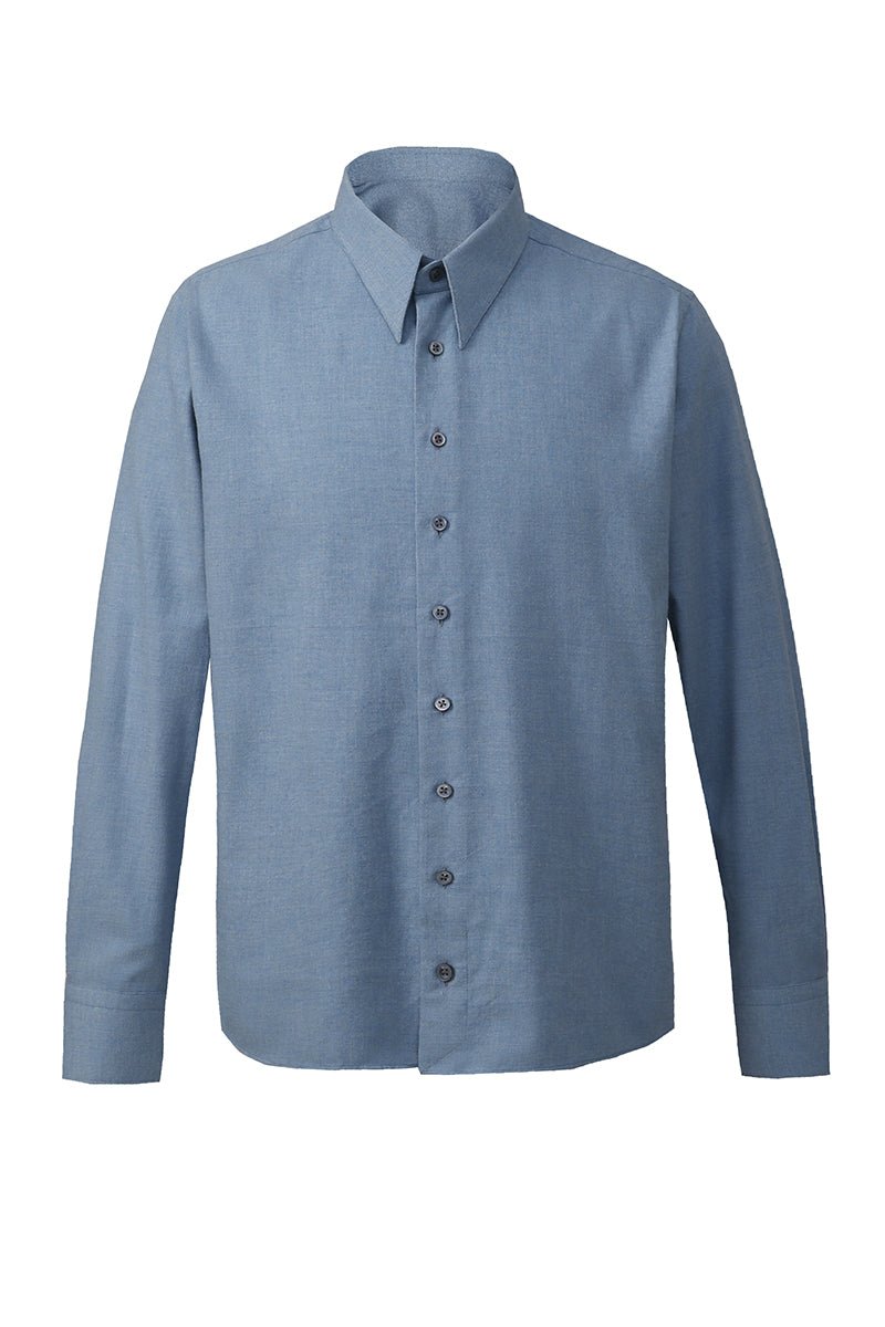 Cotton & Wool Brushed Shirt - The Drafting Room