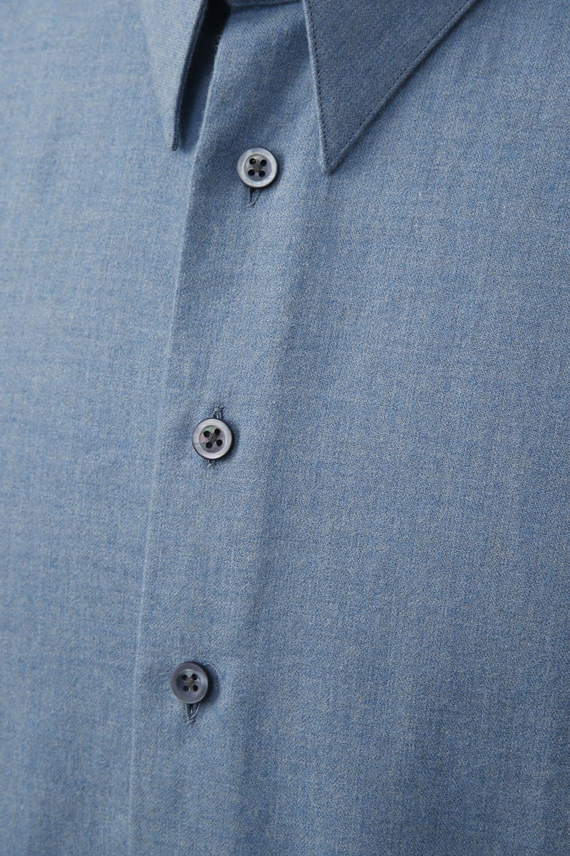 Cotton & Wool Brushed Shirt - The Drafting Room