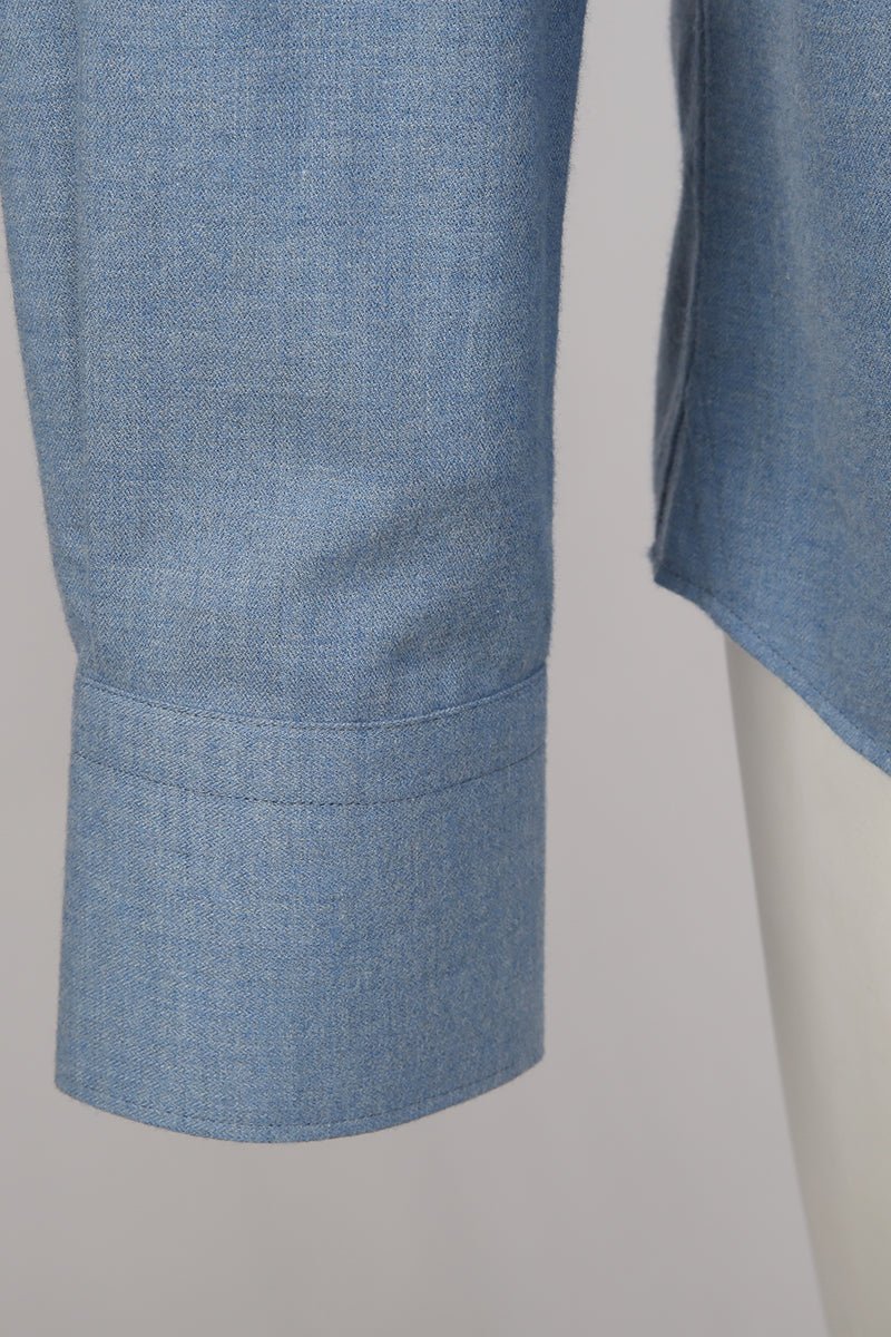 Cotton & Wool Brushed Shirt - The Drafting Room