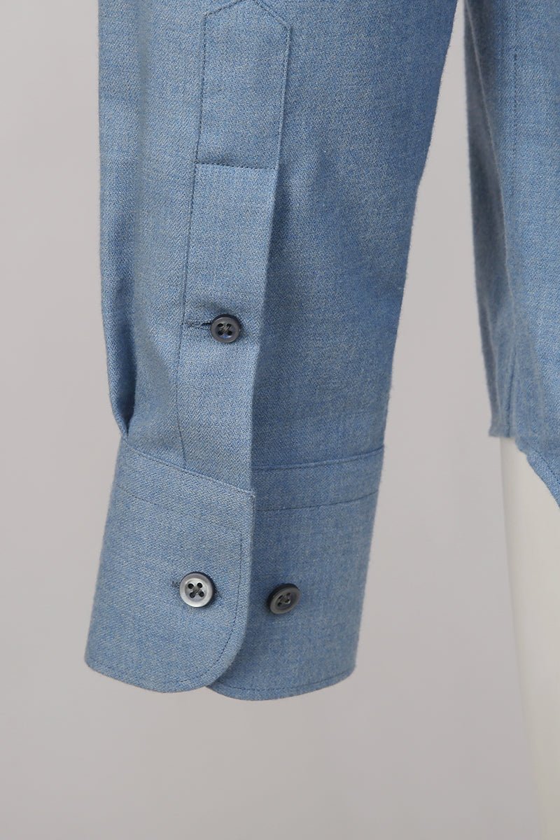 Cotton & Wool Brushed Shirt - The Drafting Room