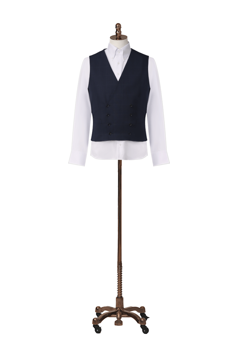Navy Check - 3 Piece Suit - The Drafting Room
