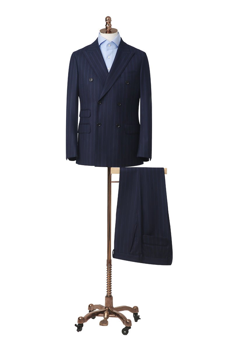 Pinstripe Double - Breasted Business Suit - The Drafting Room