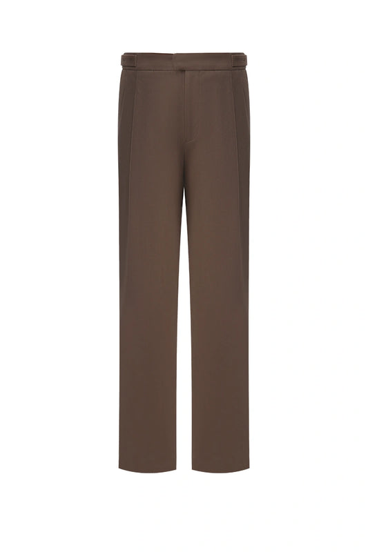 Relaxed Double-Pleat Cotton Trousers