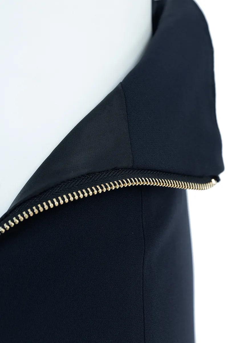 The Panelled Metallic-Button Short Skirt
