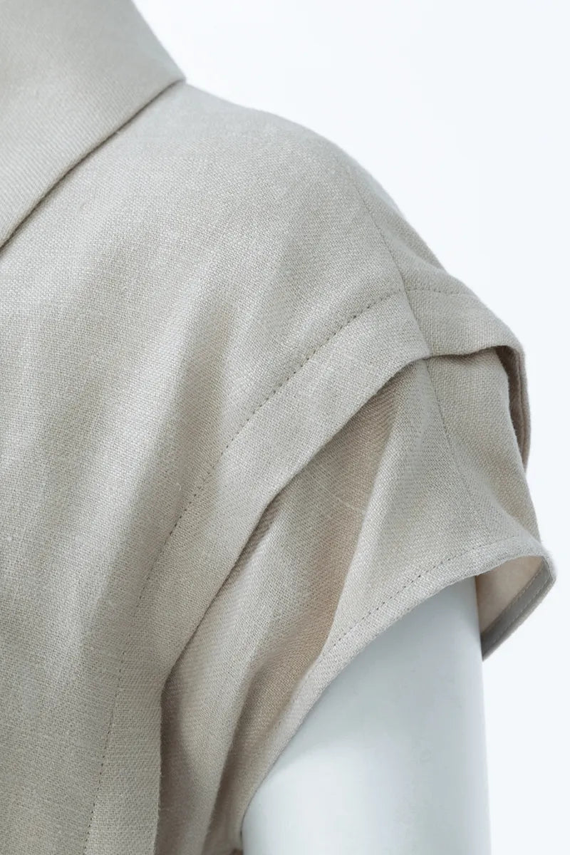 The Sleeveless Belted Shacket