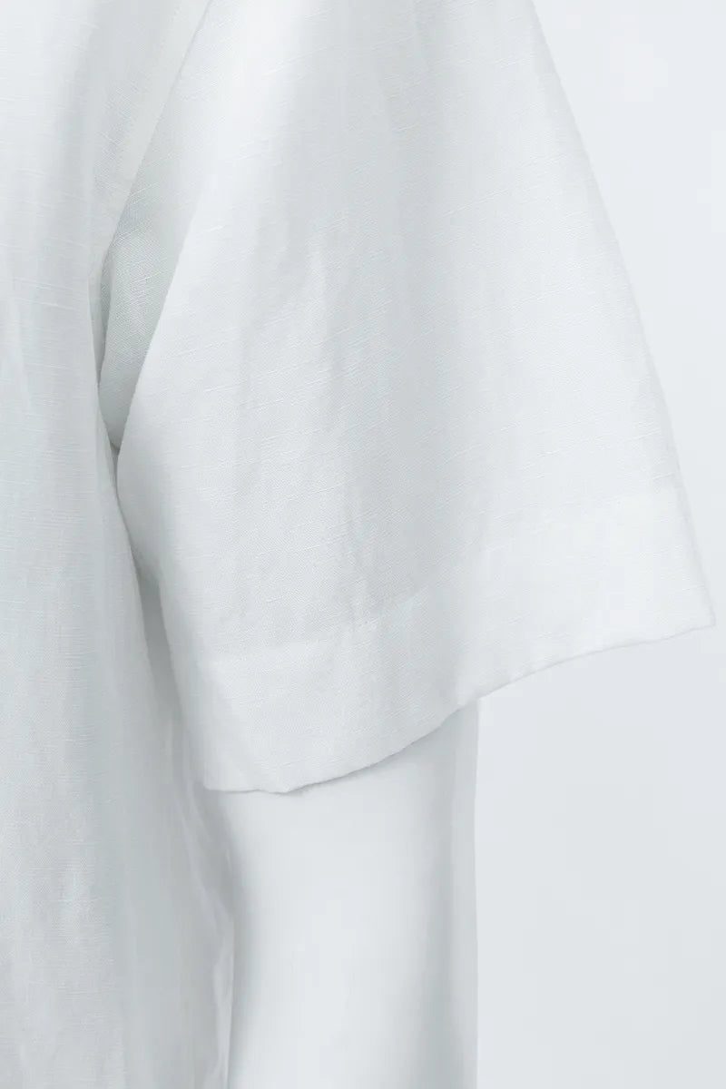 The Linen Blazer-Collar Shirt