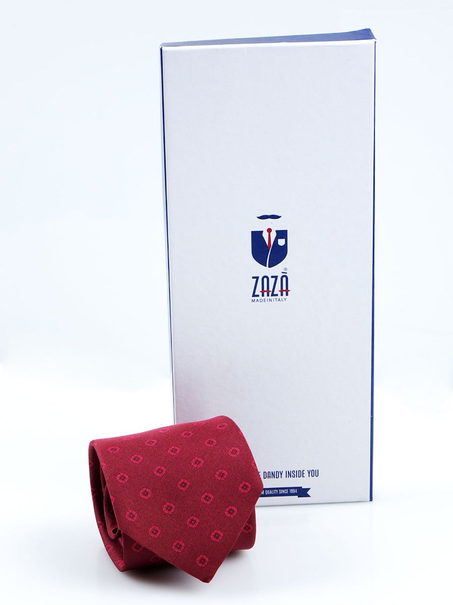 Luxury 3-Fold Silk Necktie in Red