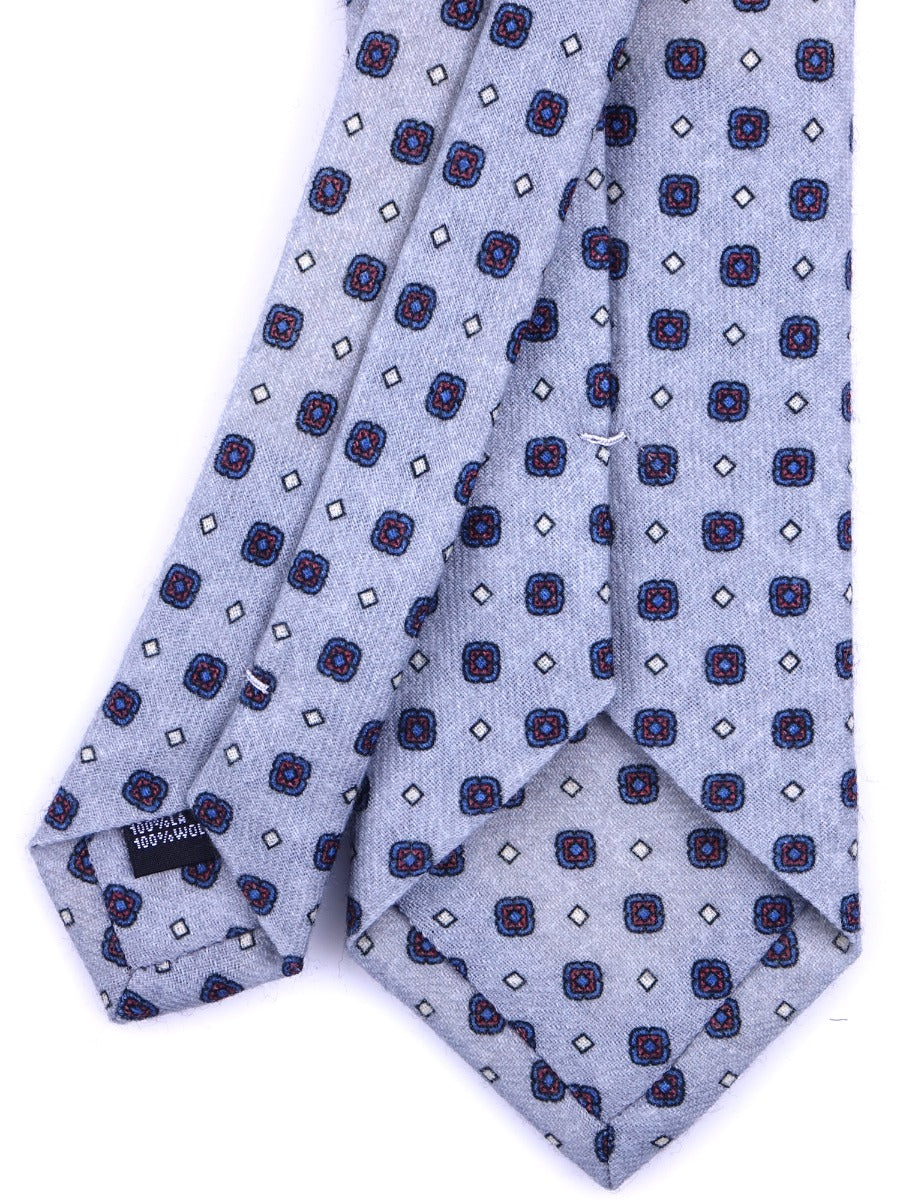 Luxury 3-Fold Wool Necktie in Gray