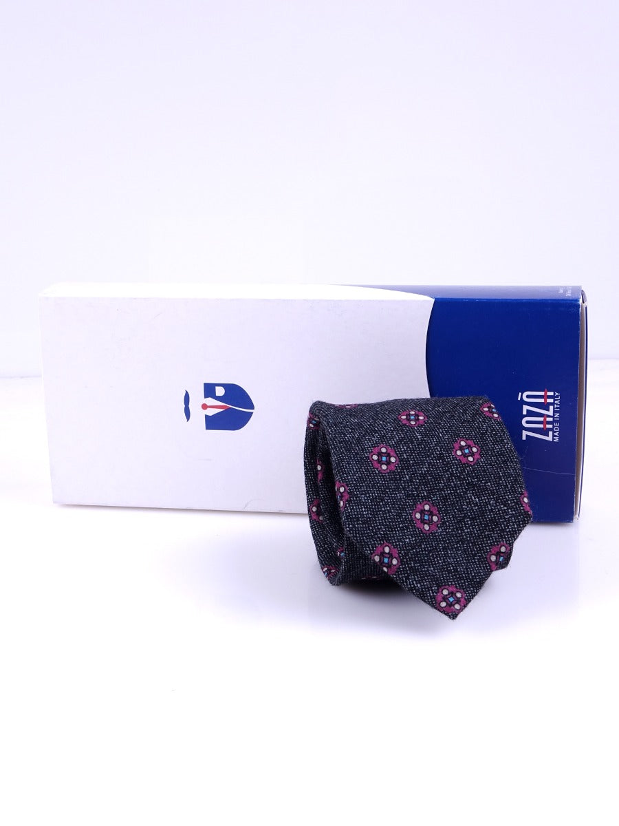 Luxury 3-Fold Wool Necktie in Gray