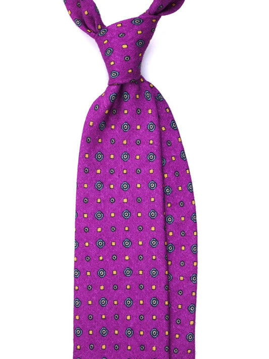 Luxury 3-Fold Wool Necktie in Purple