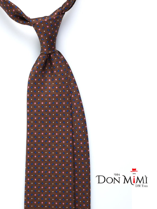 Luxury 3-Fold Silk Necktie in Brown