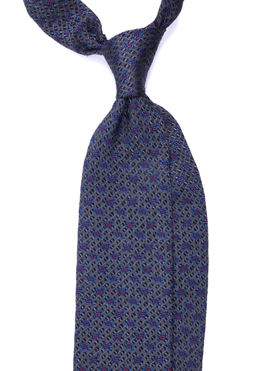 Luxury 3-Fold Silk Necktie in Grey