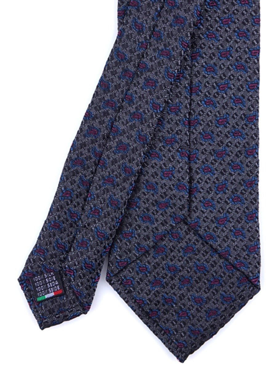 Luxury 3-Fold Silk Necktie in Grey