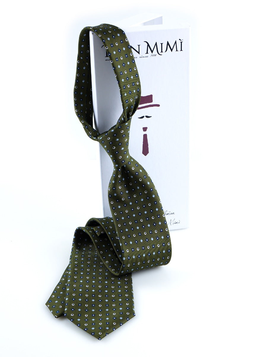 Luxury 3-Fold Silk Necktie in Green