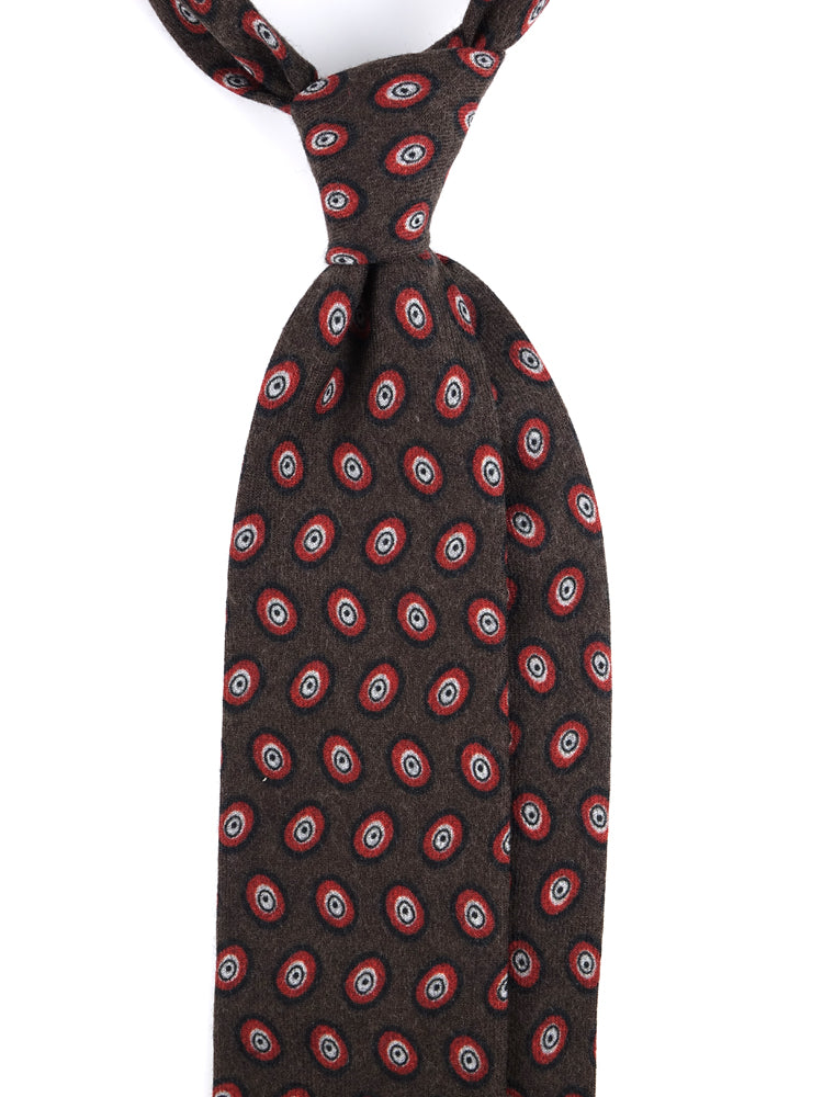 Luxury 3-Fold Wool Necktie in Brown