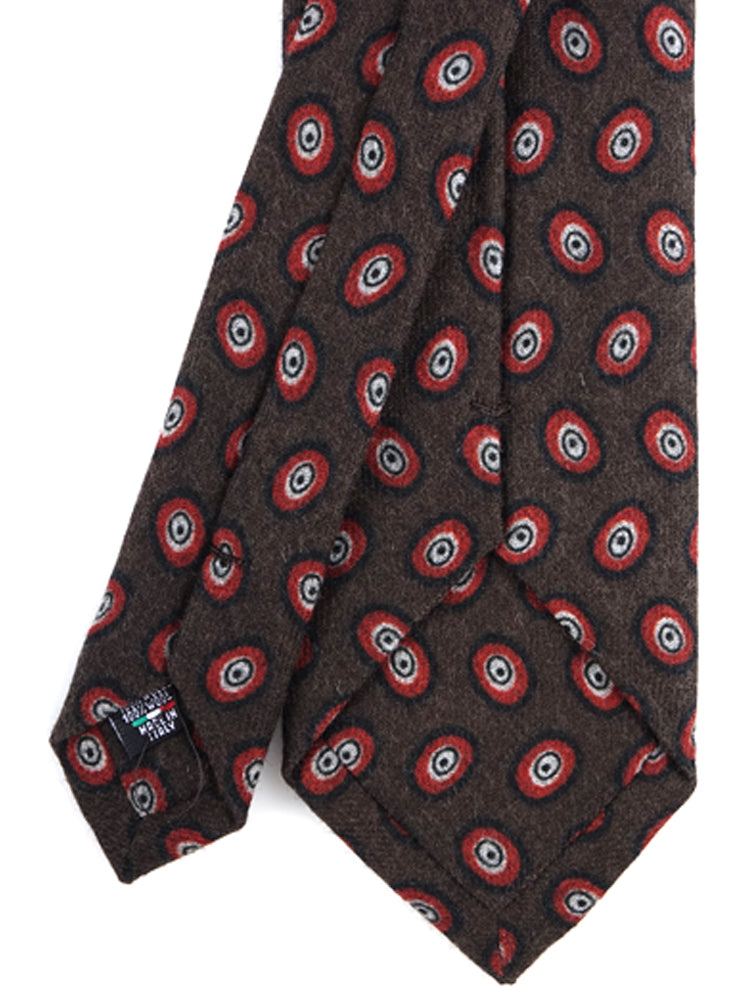 Luxury 3-Fold Wool Necktie in Brown