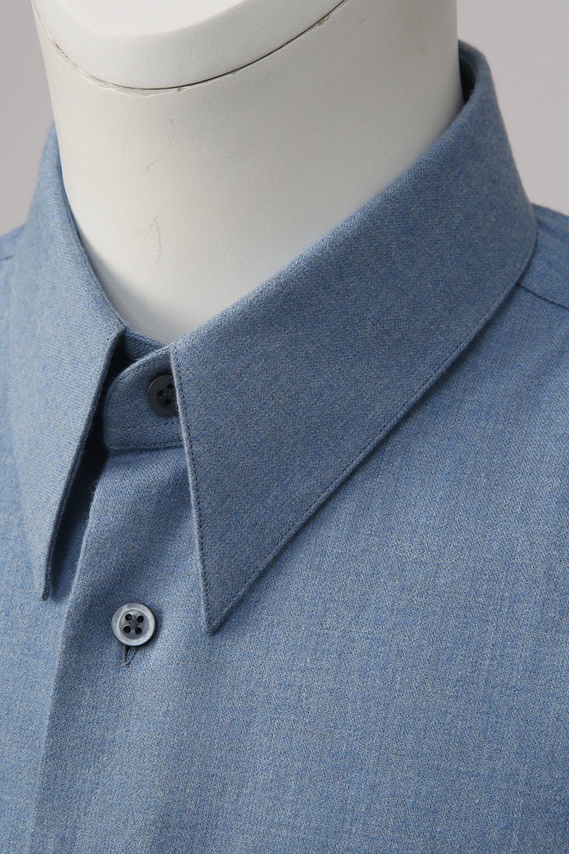 Cotton & Wool Brushed Shirt - The Drafting Room
