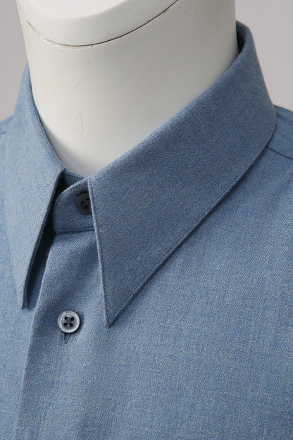 Cotton & Wool Brushed Shirt - The Drafting Room