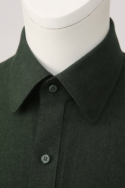 Bottle Green Cotton Blend Shirt - The Drafting Room