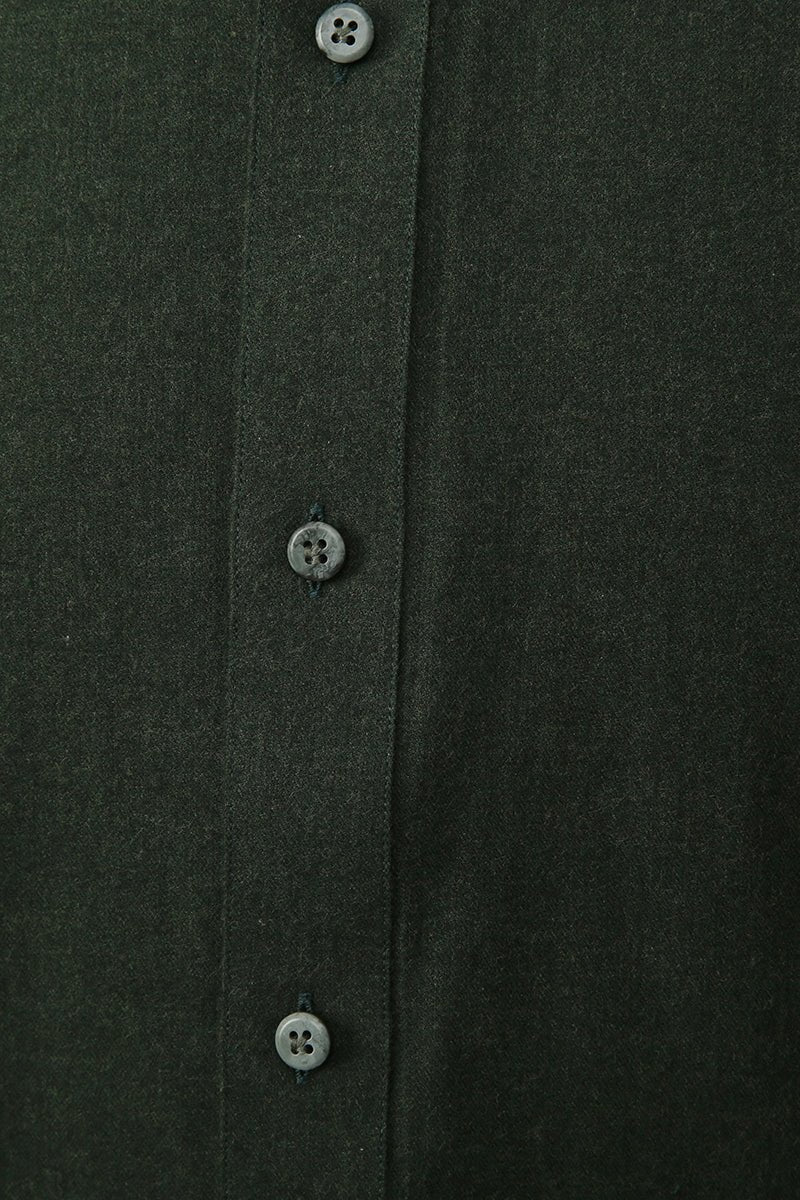 Bottle Green Cotton Blend Shirt - The Drafting Room