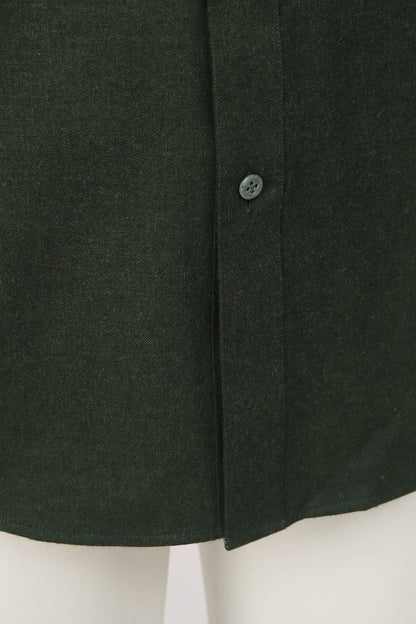 Bottle Green Cotton Blend Shirt - The Drafting Room