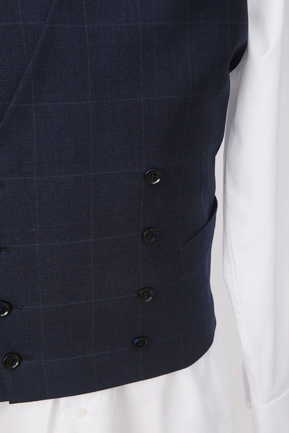 Navy Check - 3 Piece Suit - The Drafting Room