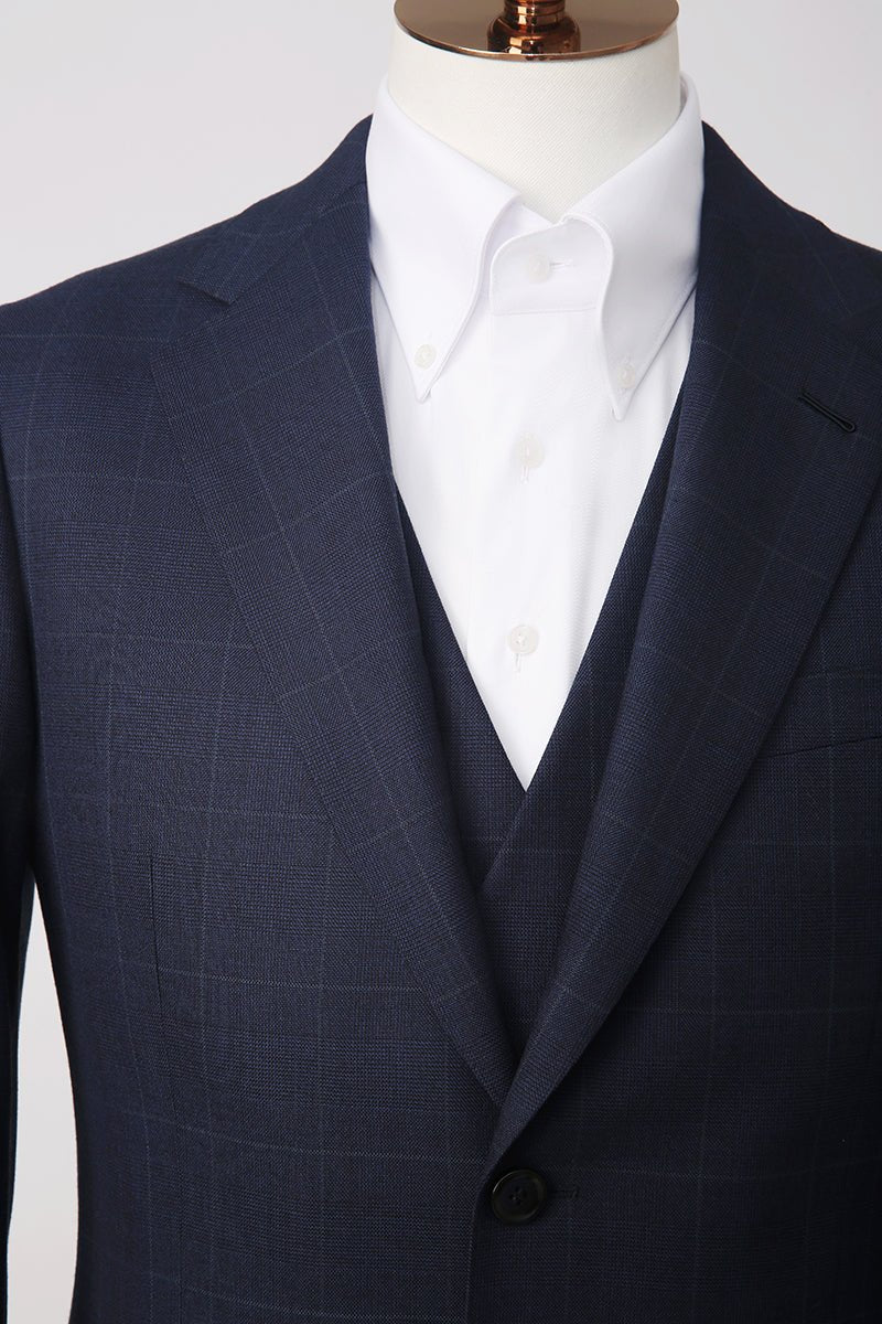Navy Check - 3 Piece Suit - The Drafting Room