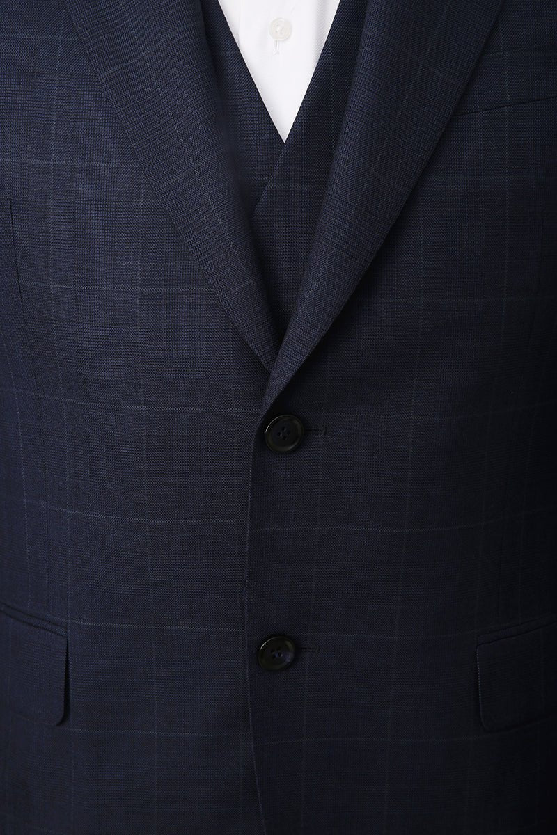 Navy Check - 3 Piece Suit - The Drafting Room