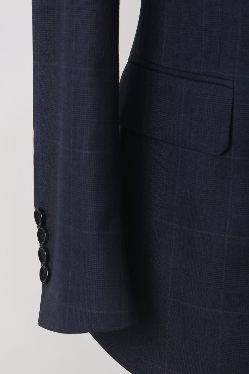 Navy Check - 3 Piece Suit - The Drafting Room