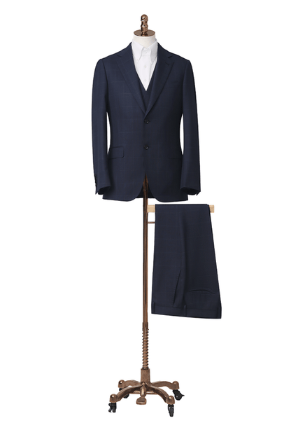 Navy Check - 3 Piece Suit - The Drafting Room