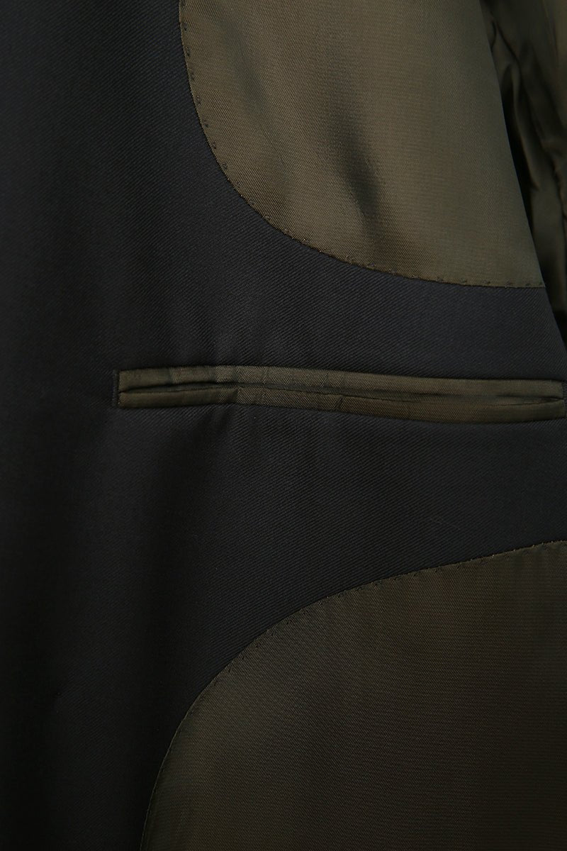 Classic Double - Breasted Wool Suit - Black - The Drafting Room