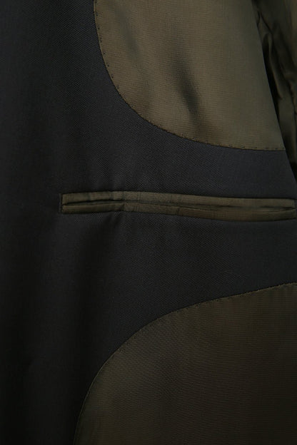 Classic Double - Breasted Wool Suit - Black - The Drafting Room