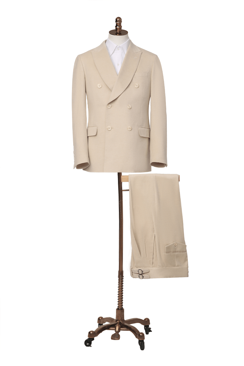 Camel Cashmere & Silk Double - Breasted Suit - The Drafting Room