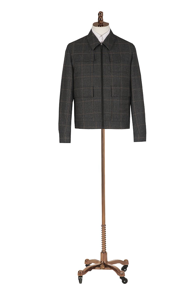 Plaid Wool Casual Jacket - The Drafting Room