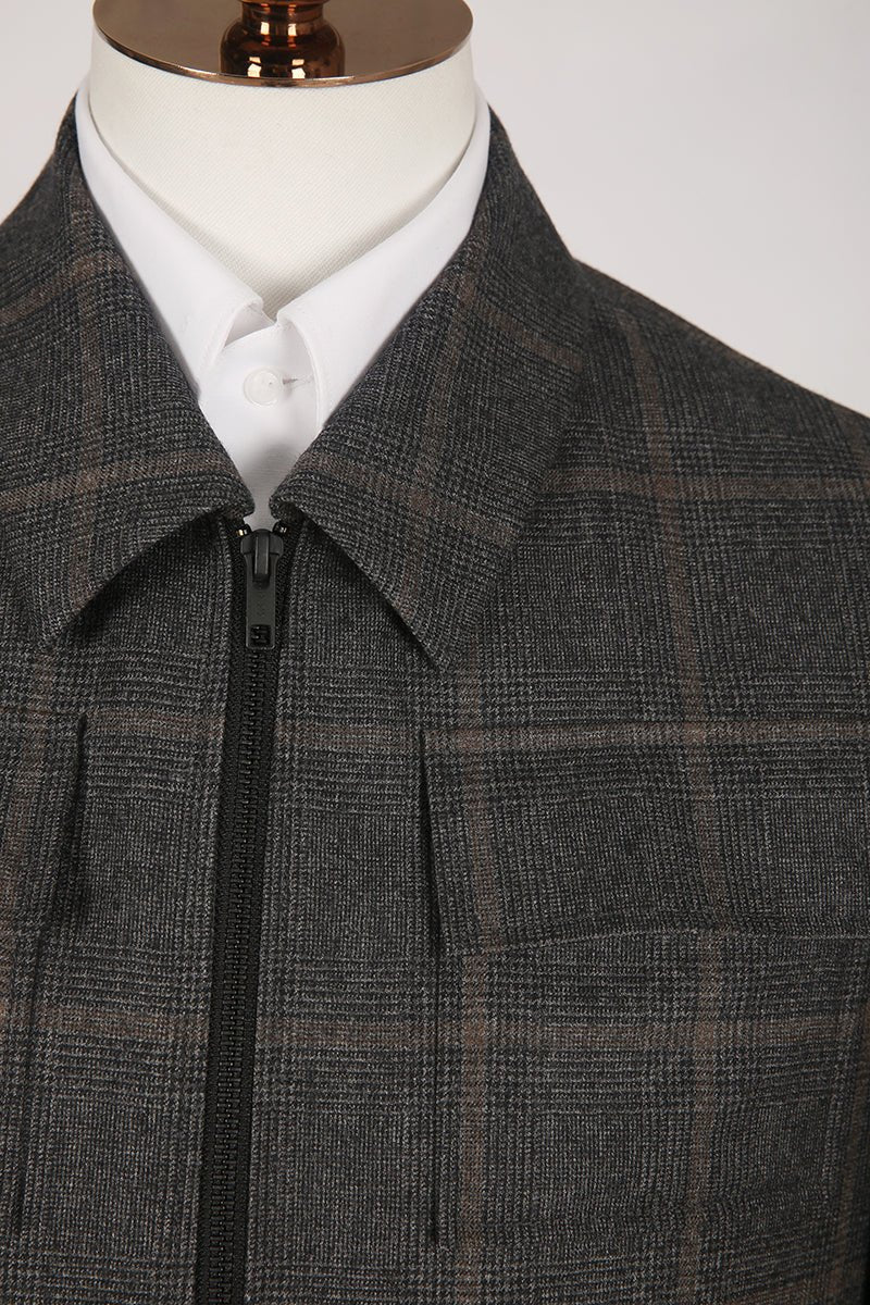 Plaid Wool Casual Jacket - The Drafting Room