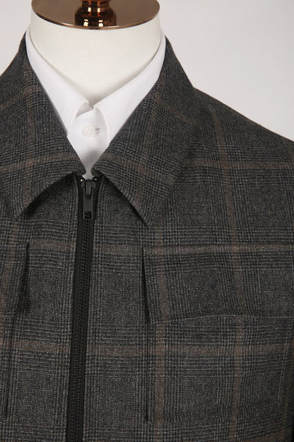 Plaid Wool Casual Jacket - The Drafting Room
