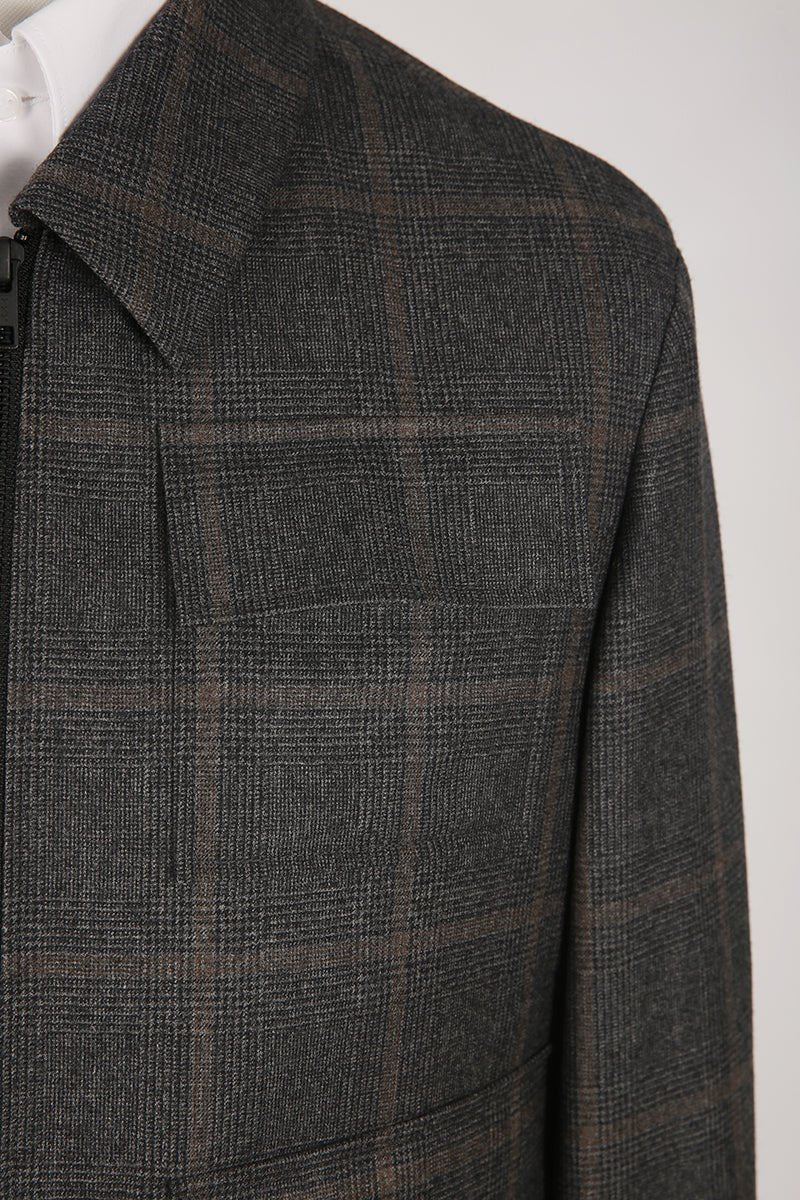 Plaid Wool Casual Jacket - The Drafting Room