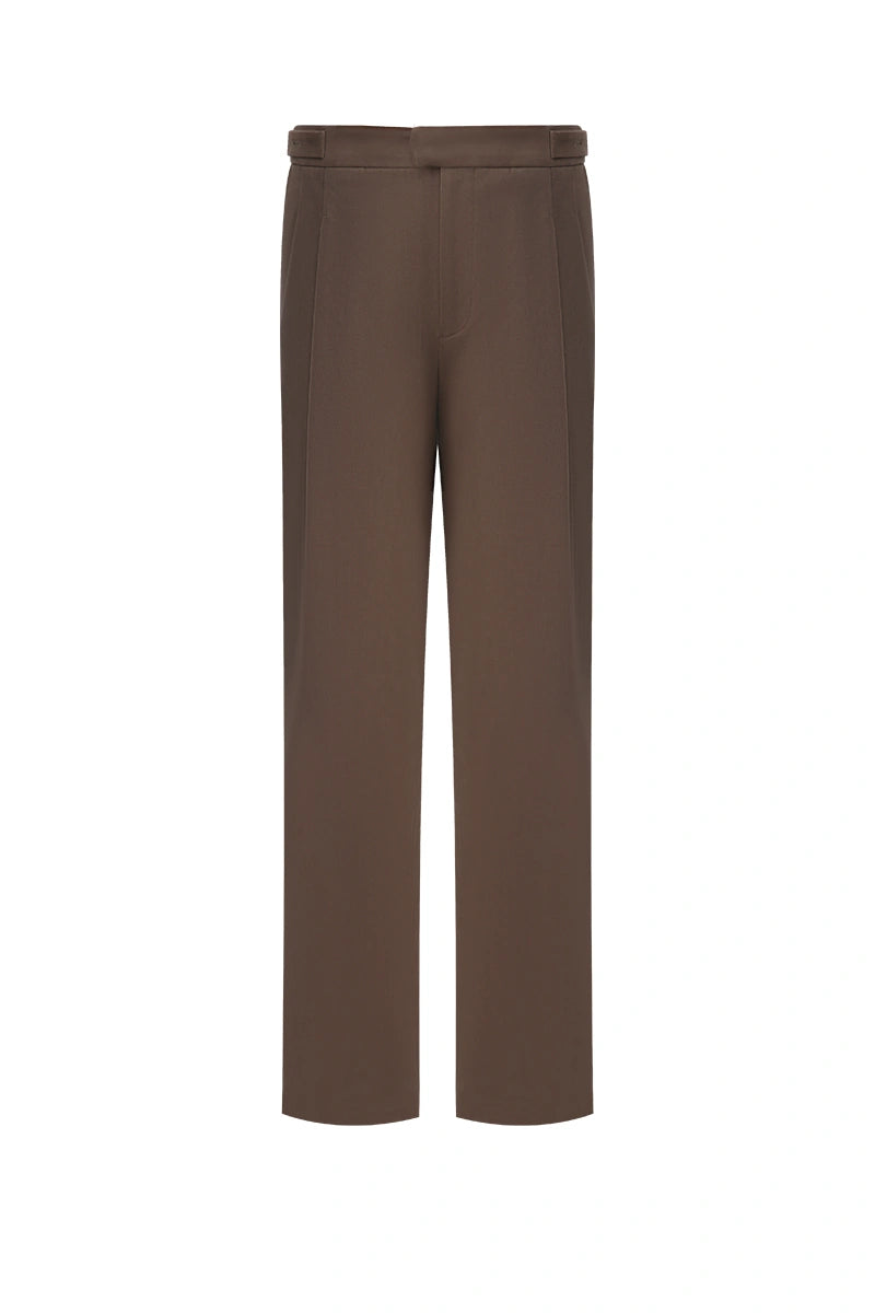 Relaxed Double-Pleat Cotton Trousers
