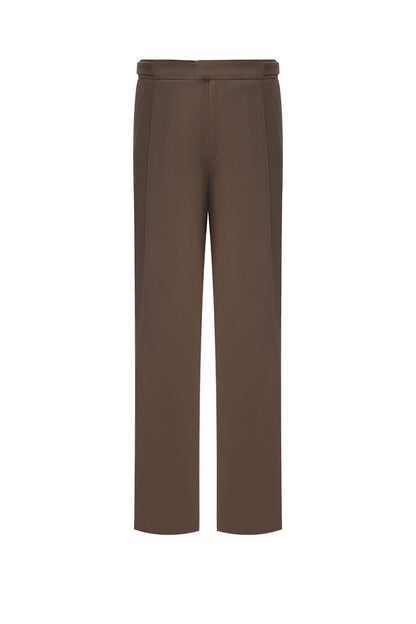 Relaxed Double-Pleat Cotton Trousers