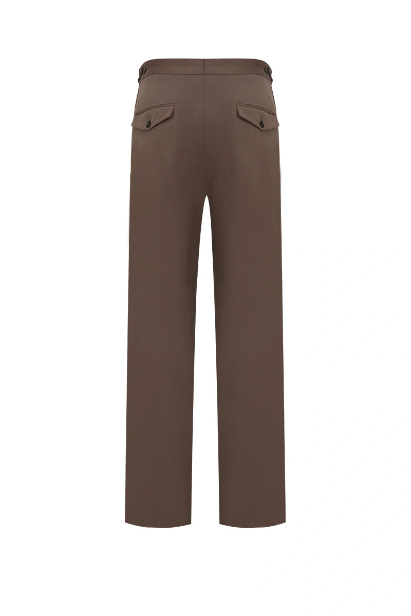 Relaxed Double-Pleat Cotton Trousers