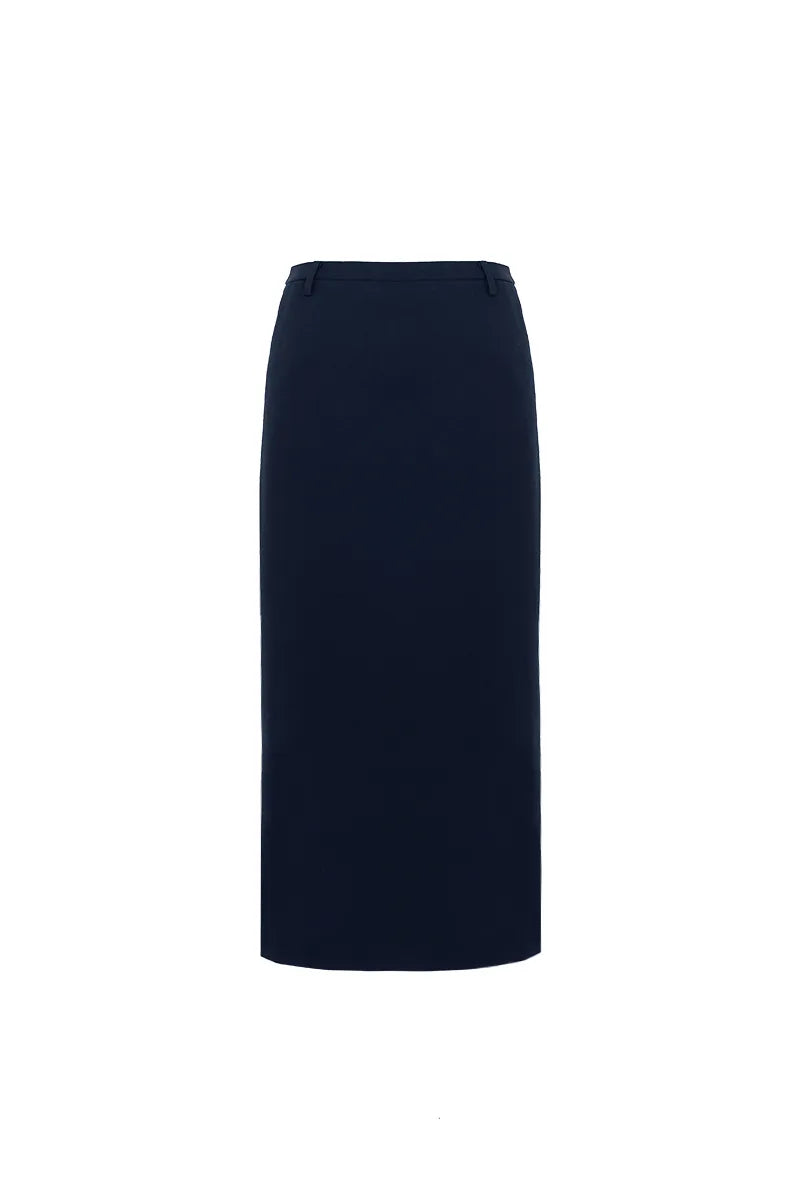 The Drawstring Side-Slit Long Skirt