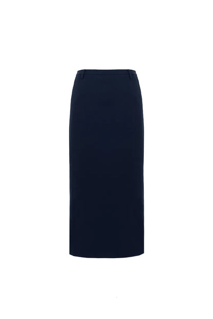 The Drawstring Side-Slit Long Skirt
