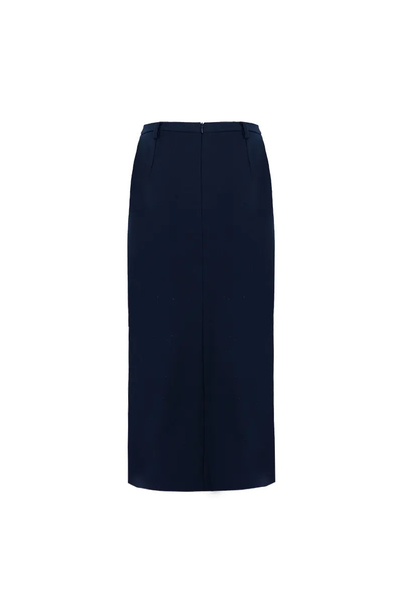 The Drawstring Side-Slit Long Skirt