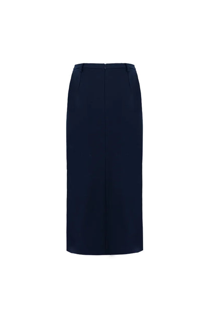 The Drawstring Side-Slit Long Skirt