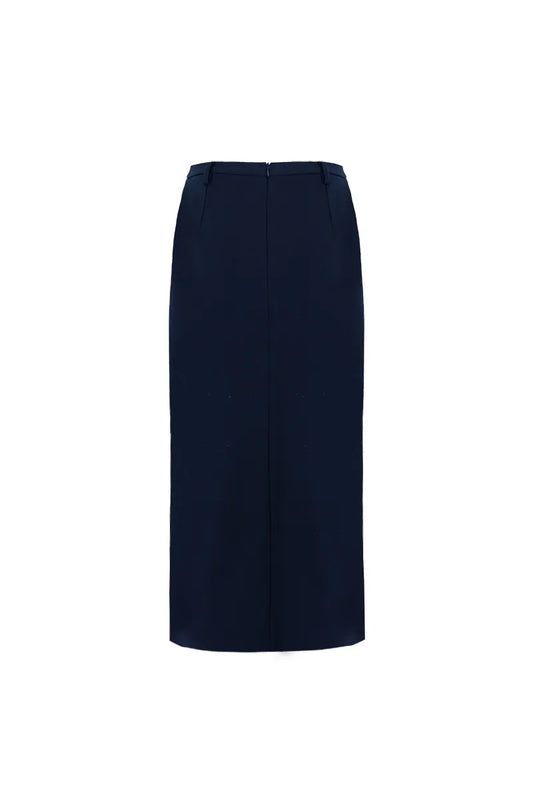 The Drawstring Side-Slit Long Skirt
