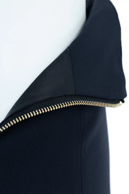 The Panelled Metallic-Button Short Skirt