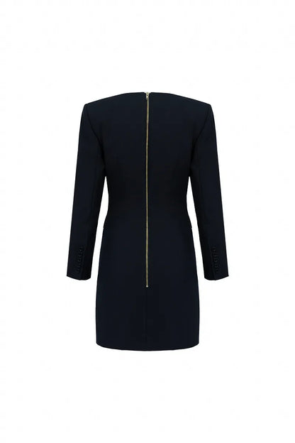 The Merino Wool Oversized Dress with Contrast Lapels