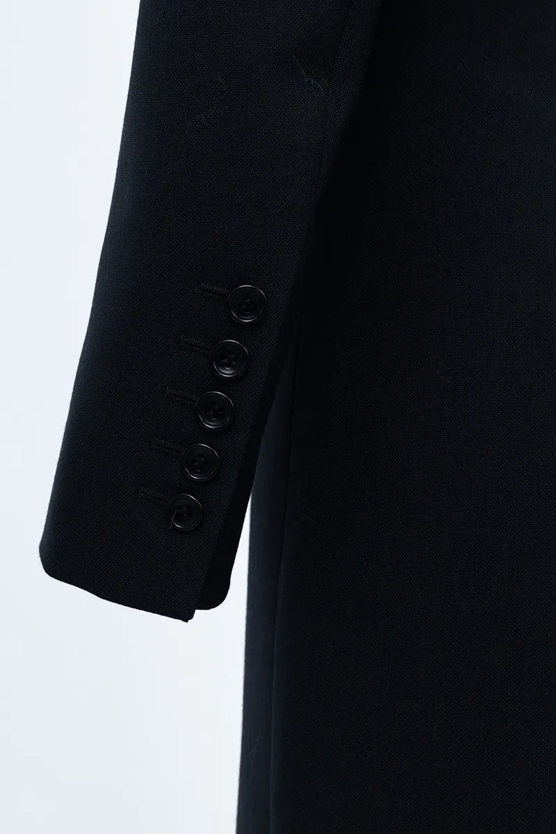 The Merino Wool Oversized Dress with Contrast Lapels