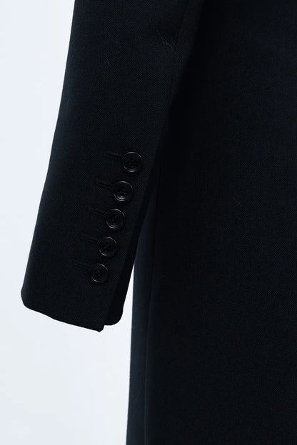 The Merino Wool Oversized Dress with Contrast Lapels