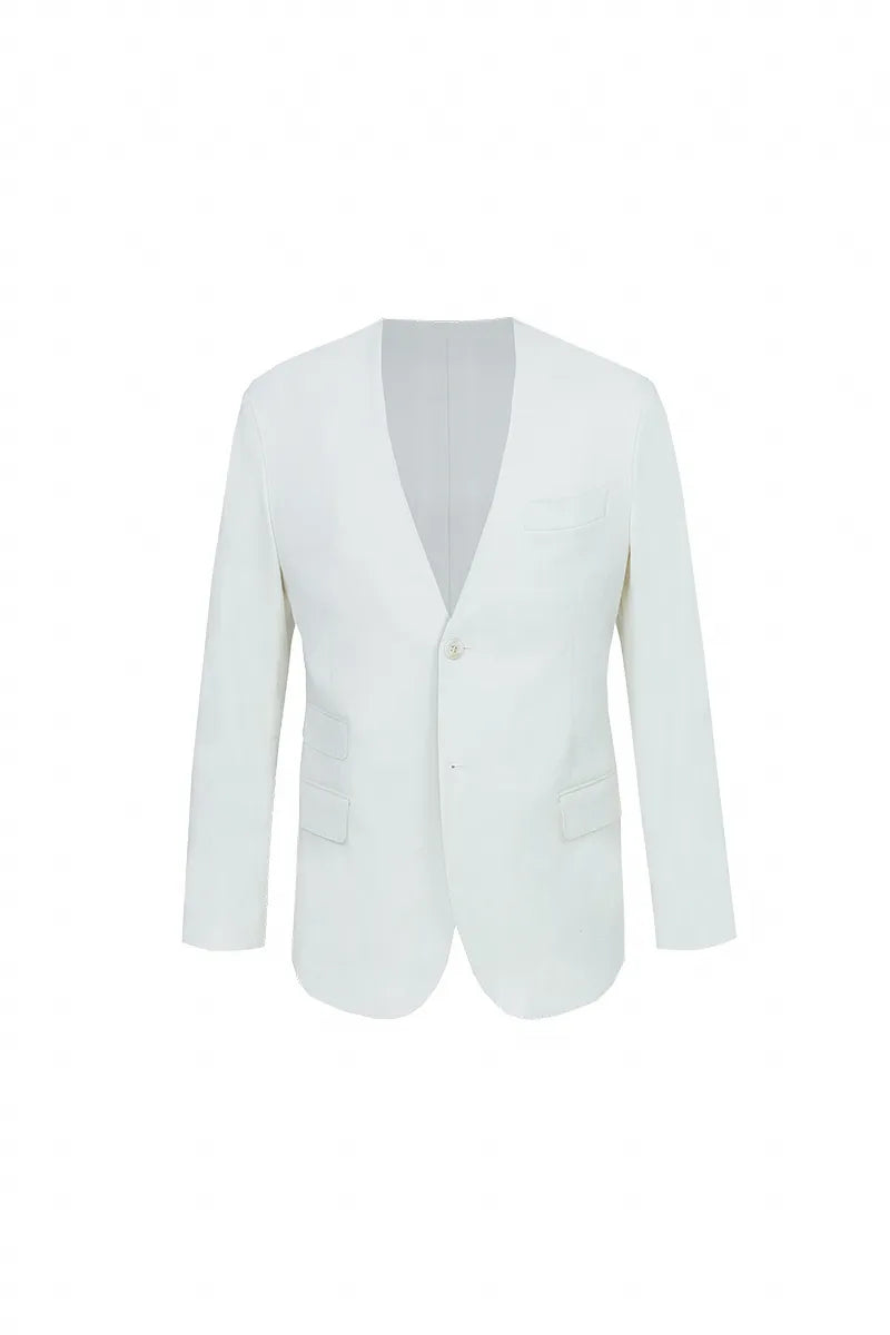 Soft Line Collarless Cotton Jacket